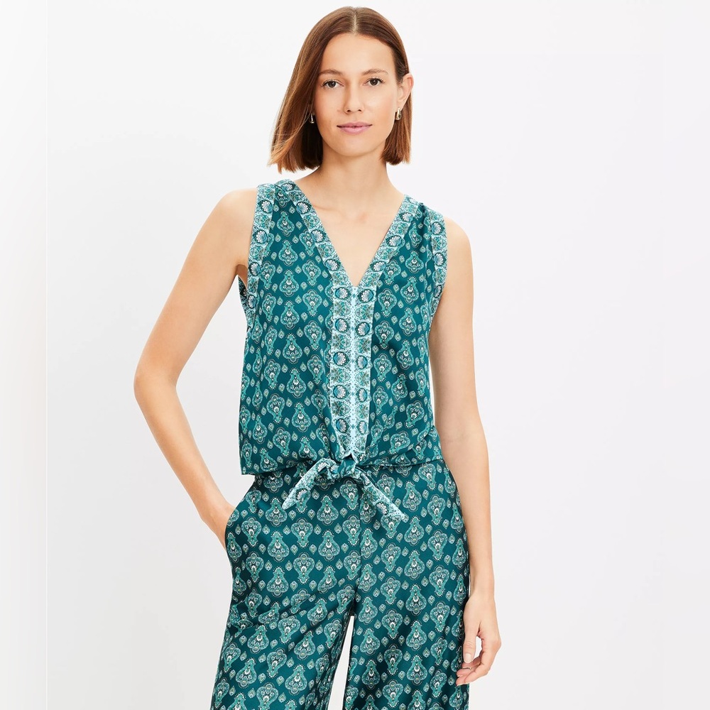 Loft Floral Tie Front Shell